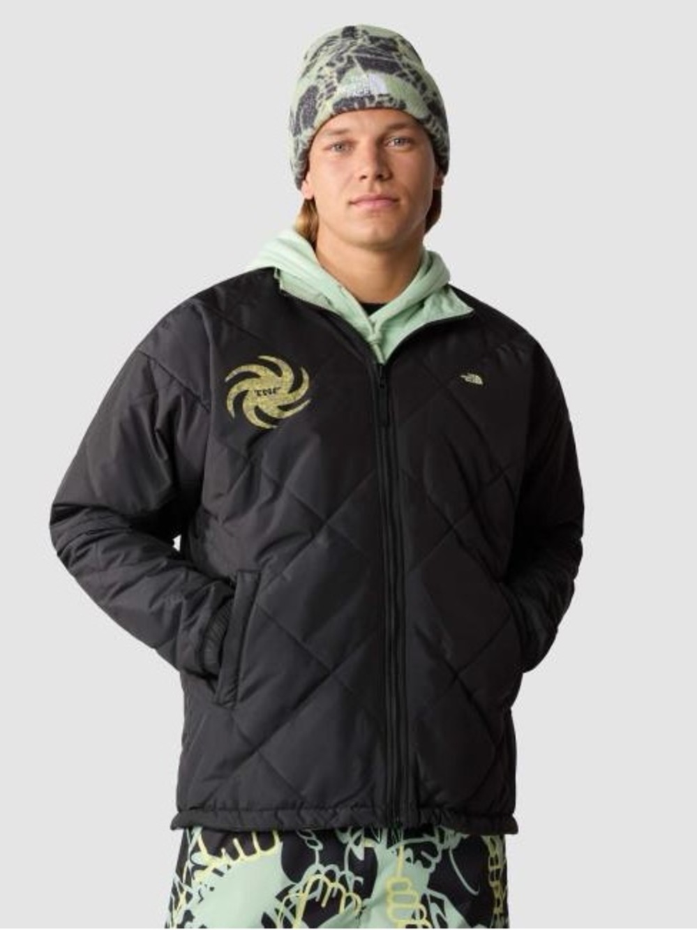 The North Face Afterburner Reversible Jacket Men’s Large Black Misty Sage